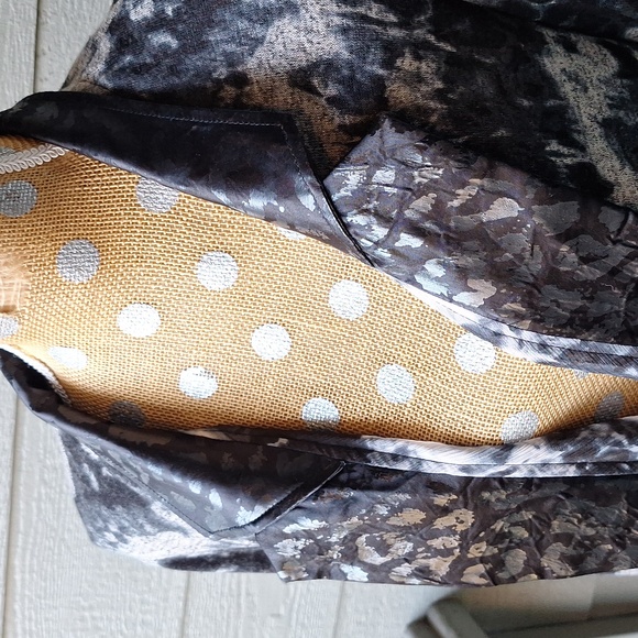 Vintage Y2K Alberto Makali Mixed Print Asymmetrical Hem Collared Cardi Blouse - Picture 2 of 7